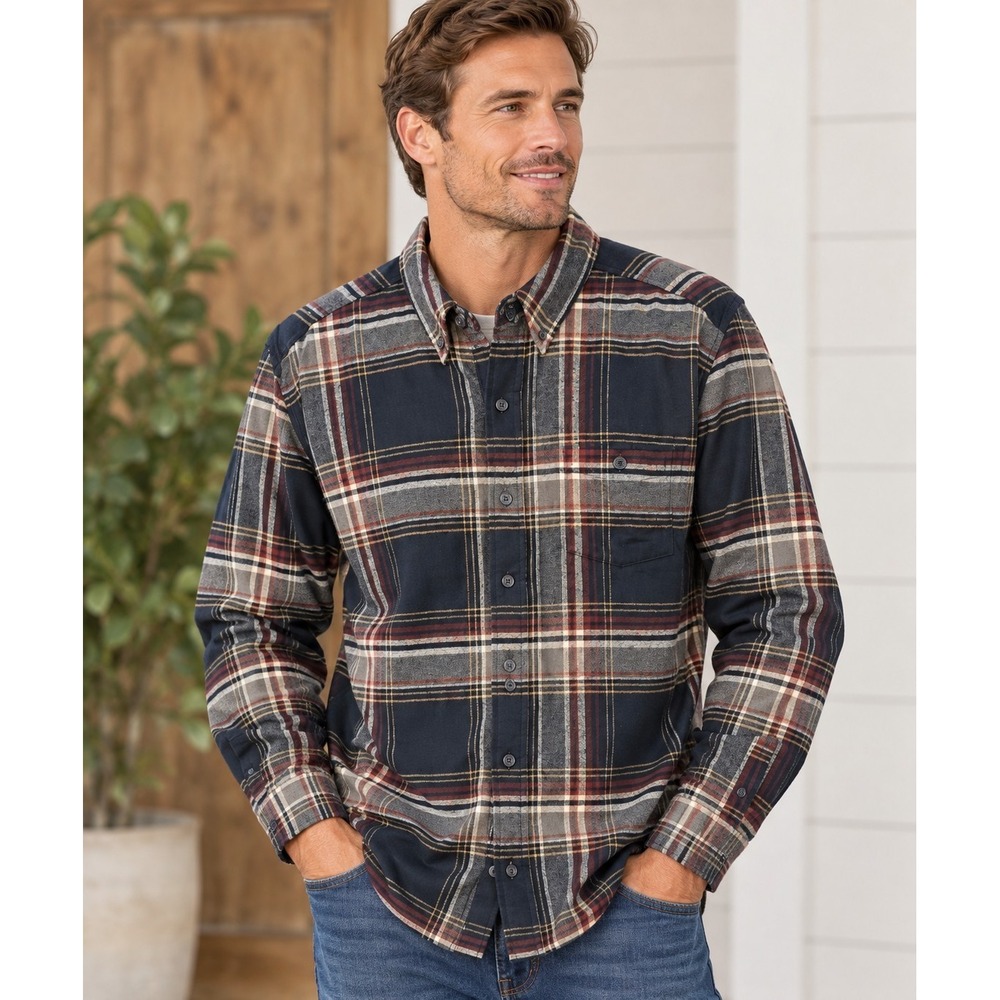 Weatherproof Vintage Men's XL Plaid Flannel Shirt Outdoors Grunge